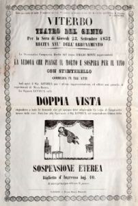 Viterbo, 1852. Biblioteca degli Ardenti, Cronache teatrali di Cesare Bruscagli: "Sospensione Eterea"