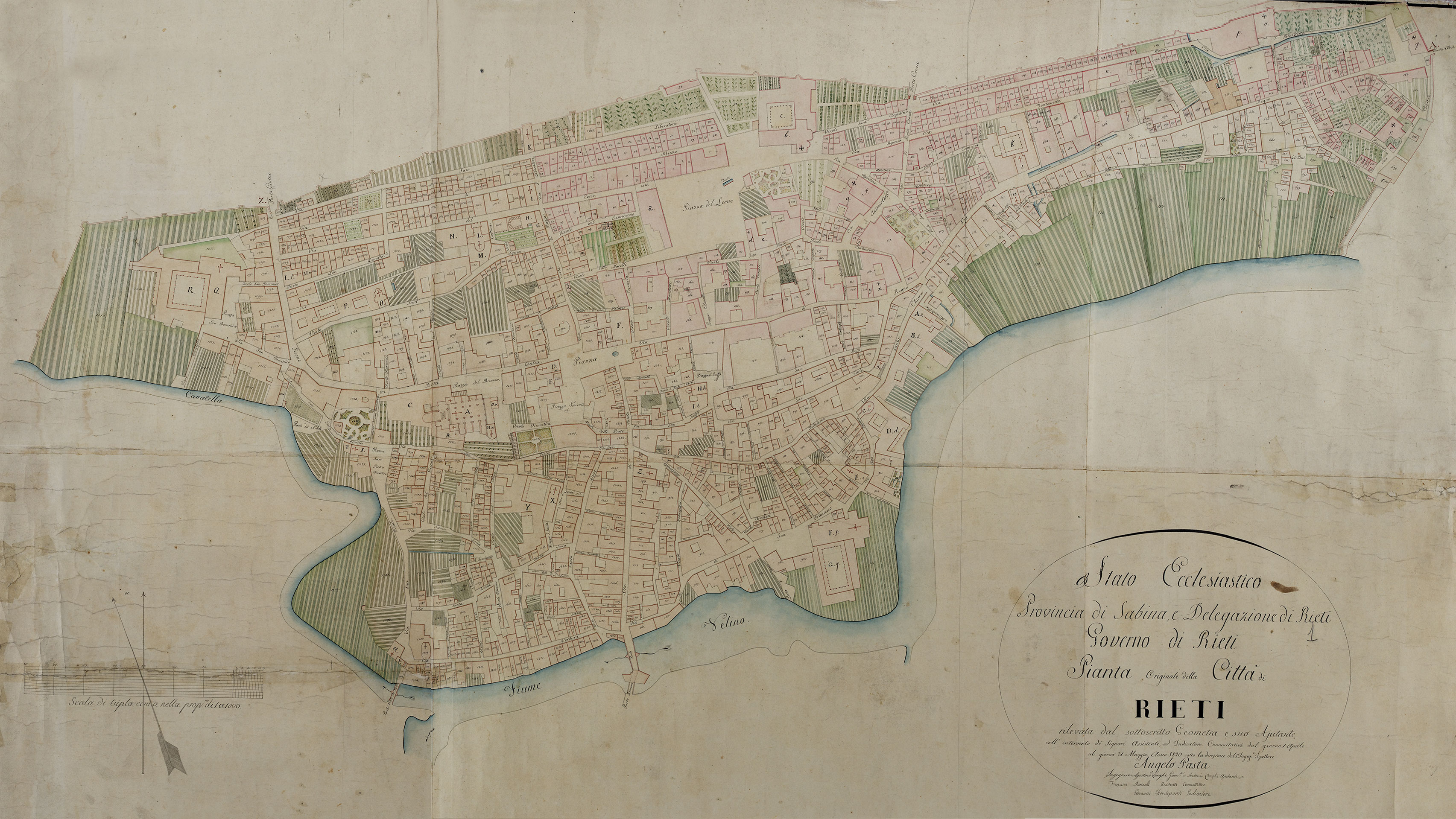Rieti, Catasto Gregoriano &ldquo;Citt&agrave; di Rieti&rdquo; - Montaggio