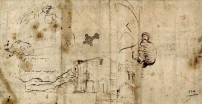 08b-Studi dall&rsquo;antico; edificio identificabile con l&rsquo;antico ospedale di S. Giovanni