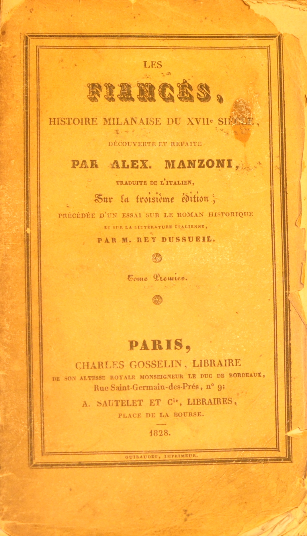 Prima traduzione francese della Ventisettana