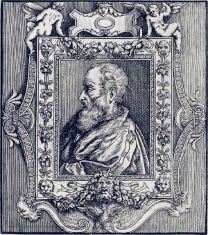 Cristoforo Messisbugo, Banchetti, Ferrara 1549,  ritratto - Biblioteca Ariostea, Ferrara