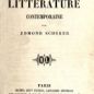 Scherer, &Eacute;tudes critiques sur la litt&eacute;rature contemporaine, vol. 1 (1863)