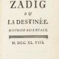 Voltaire, Zadig (1748)