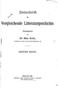 &laquo;Zeitschrift f&uuml;r vergleichende Litteraturgeschichte&raquo;